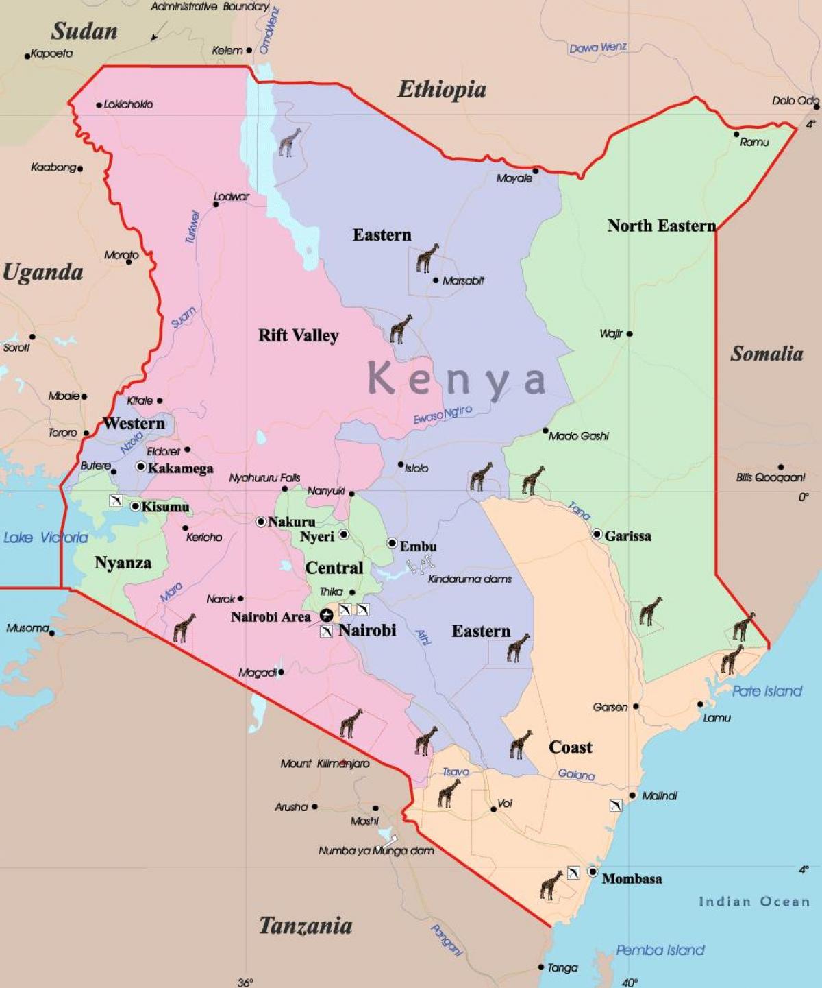 ramani ya Kenya lugha