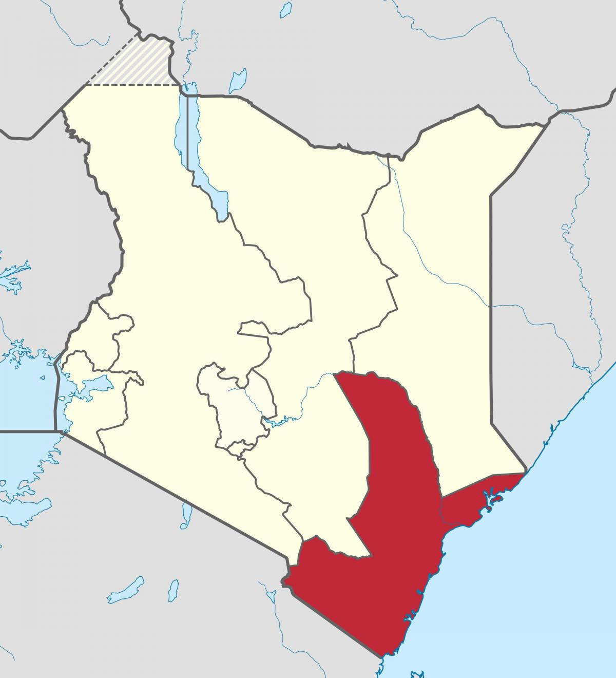 ramani ya mkoa wa pwani nchini Kenya