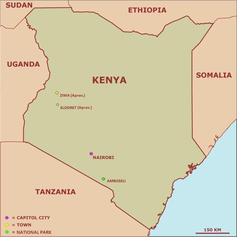 ramani ya rahisi ramani ya Kenya