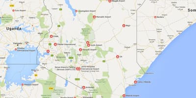 Ramani ya viwanja vya ndege Kenya