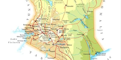Kenya kimwili makala ramani