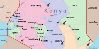 Kubwa ramani ya Kenya