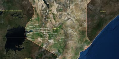 Ramani ya satellite ramani ya Kenya